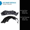 TRQ Front Inner Fender Liner Set Compatible with 2018 Ford