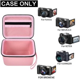 Funda para cámara Vlogging compatible con Duluvulu/para TEBNGIHNM/para zheozeig/para cámaras digitales Oiadek 4K para Youtube. Vlog Cámara de almacenamiento para lente, cable y otros accesorios, color