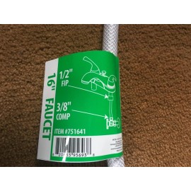 Homewerks Worldwide Faucet Supply Line Homewerks Worldwide 3/8-in Compression 16 inch PVC