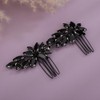 Teyglen Rhinestone Wedding Hair Comb Black Crystal Headpiece for Bride
