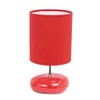 Simple Designs Ceramic Small Stone Table Lamp in Red with