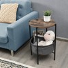 Giantex End Table Round Sofa Side Table W/Durable Storage Fabric