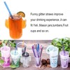 Dakoufish BPA-Free 12 Piece 11 Inch Reusable Clear Plastic Glitter
