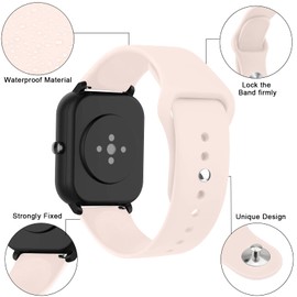 4 PACK Bands for GTS 4/4 Mini / 3/2 / 2e / 2 mini Band Women Men, 20mm Soft Silicone Sport Watch Strap for Bip 3 Pro / 3 / U Pro/Lite/S