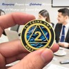 CHURYUML 2 Year Sobriety Coin Blue Ripple Sobriety Chip Two