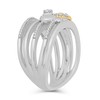 Jewelili Sterling Silver and 10K Yellow Gold 1/5 Cttw Natural