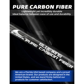 BLUEWING 4ft Heavy Duty Pure Carbon Fiber Fishing Gaff with 4in Stainless Steel Hook for Tuna Shark Marlin Big Game Saltwater Fish