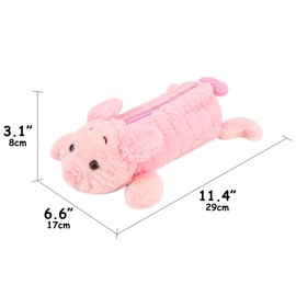 Biiange Fluffy Pencil Case Pouch, Kawaii Pencil Bag, Animal Plush Pen Case, Zipper Pen Box, Storage Bag, Makeup Pouch, for Daily Work(1Pcs)