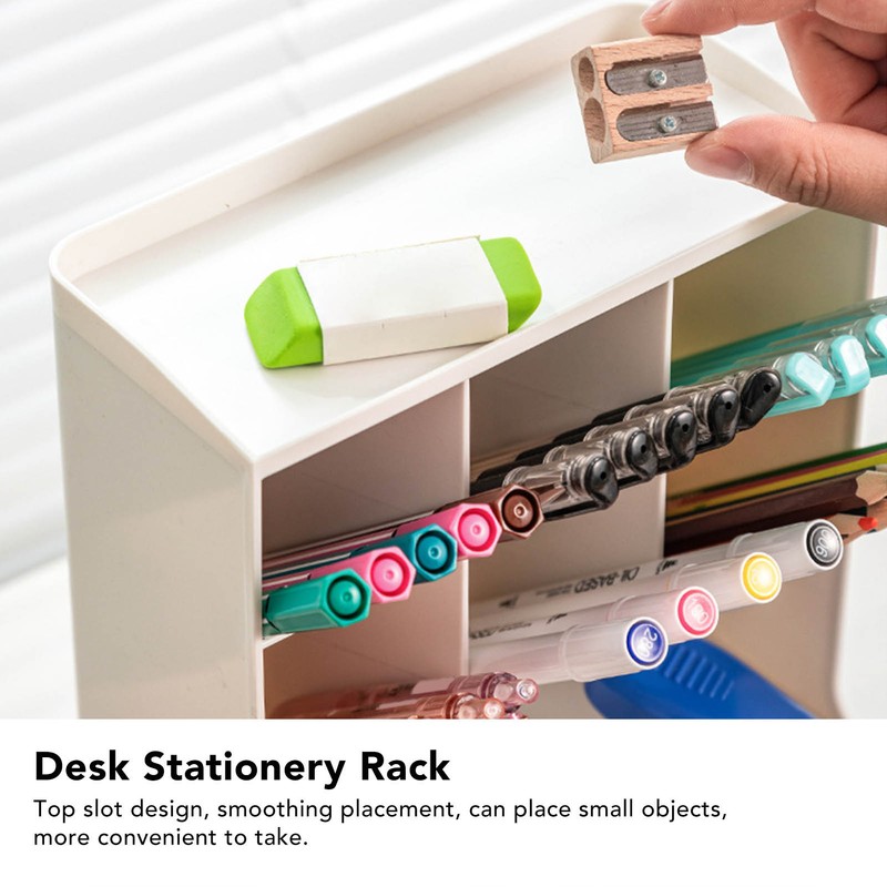 Storage Box Oblique Plug in Design Large Capacity Plastic Pen