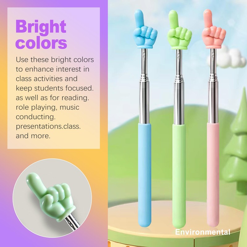 ZeriLion 3 Pack Telescoping Pointer for Teachers Classroom - Extendable
