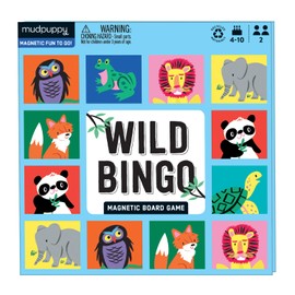 Mudpuppy Wild Bingo Magnetic Board Game from Mudpuppy - Colorful and Compact Game for Children 4+, Two Players, Instructions Included, Magnetic Fun on The Go!