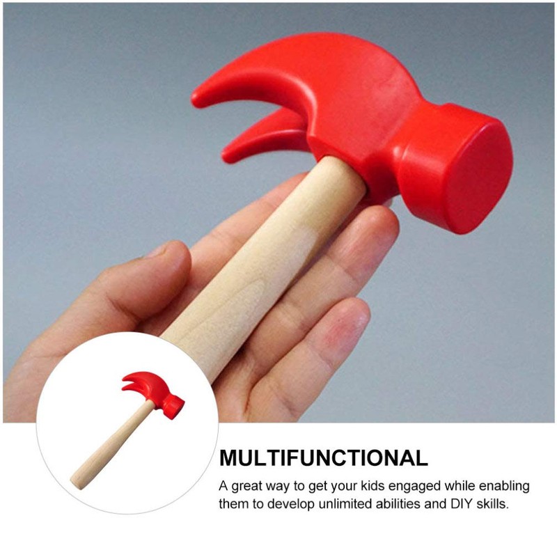 Kisangel 1Pcs Wooden Hammer Mini Simulation Hammer Maintenance Pretend Play