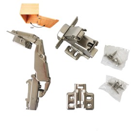 LIKERAINY 165-175 Degree Inset Hinges 35mm with Damper Soft Closing Clip on Assembly Kitchen Cabinet Cupboard Wardrobe Door Hinge Pack of 4
