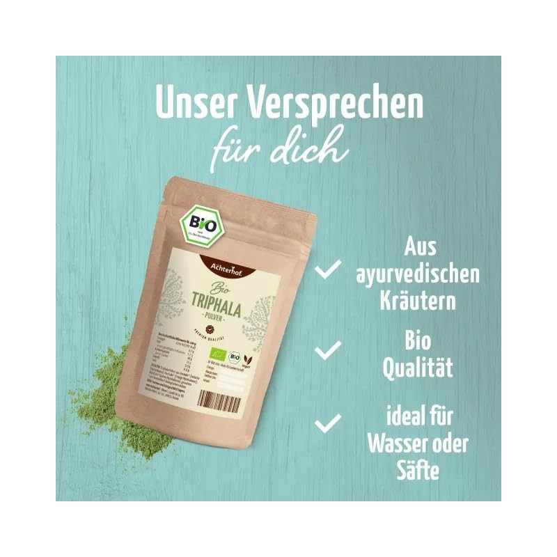 Triphala Powder Organic (500g) Ayurveda from Achterhof