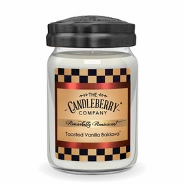 Candleberry Candles Fall and Winter Scents | Strong Fragrances for Home | Hand Poured in The USA | Highly Scented & Long Lasting | Large Jar 26 oz (Toasted Vanilla Baklava)