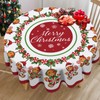 Tailus Merry Christmas Gingerbread Man Round Tablecloth 60 x 60