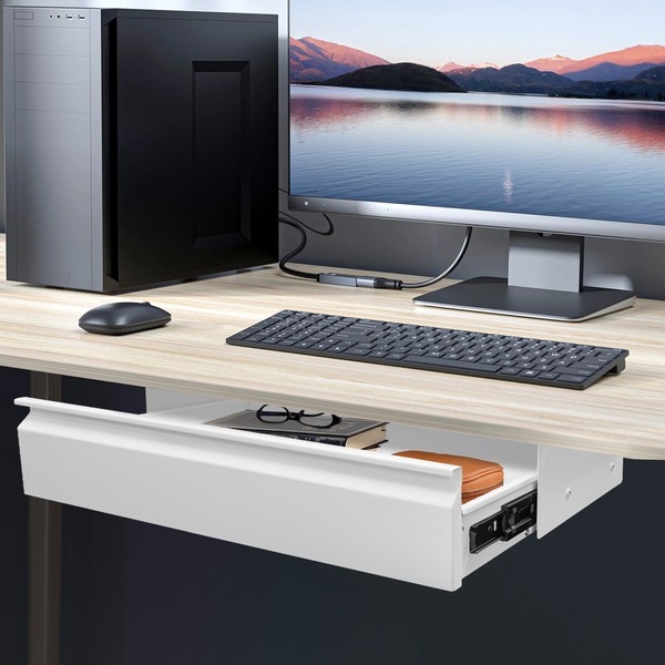 22" Desk Drawer Organizer Tray, Slide Out Office Under Desk