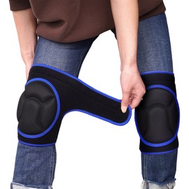 YKTSUJ YKTSUJ Knee Pad Women Men for Gardening House Working, Floor and Carpet Cleaning, Construction Work, Cleaning Knee Pads With High Elastic Fabric Protect Knee Safety Black with Blue Edge L