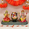 Lakshmi Ganesha Statue with Diya - 4.1" H Polystone Hindu