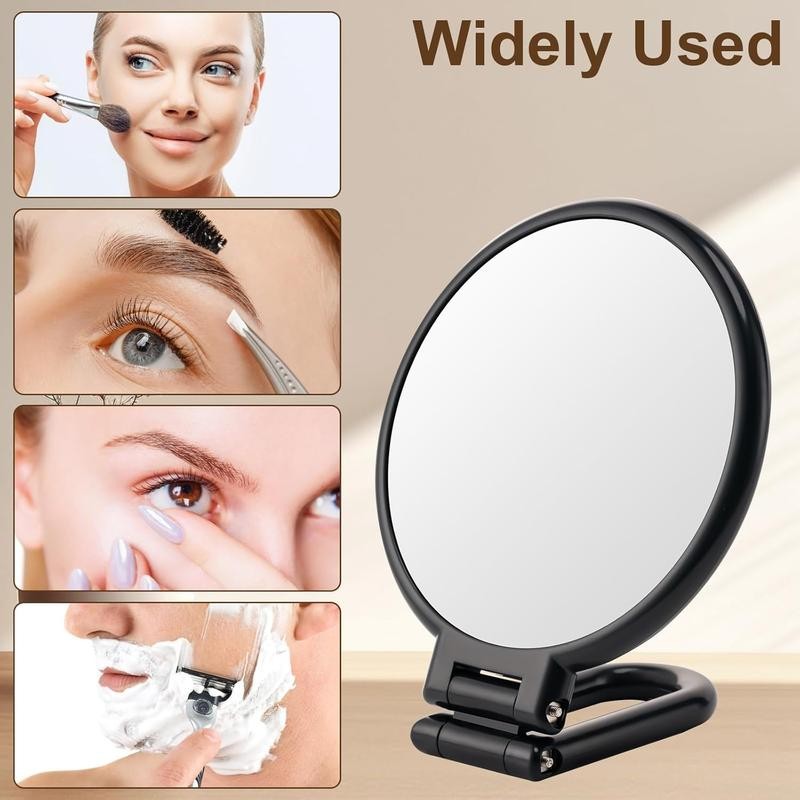 1X/10X Magnifying Handheld Mirror Double Sided, Foldable Travel Makeup Mirror,