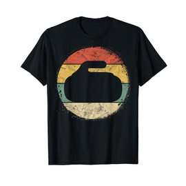 Circular Curling Stone Silhouette Gift Curler Player Team T-Shirt