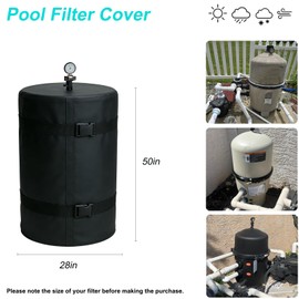 All-Season Universal Pool Filter Cover,1200D Waterproof Fabric, Protects Underground/Above-Ground Filters from Severe Snow, Rain, & Intense UV Rays – Compatible with Most Filter Cores & DE Filters