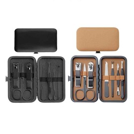 내꺼득템 7-Piece Nail Clipper Set for Travel and Home Use with Leather Case