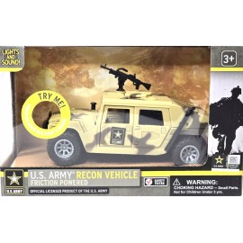 Brooklyn Lollipop U.S. Army Recon Vehicle, Army Battle Truck, with Light & Sound Friction Powered