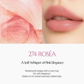 [CHALLANS de PARIS] ROUGE de BIJOU Jewel Shine Lipstick – 274 ROSEA | Rosy Pink-Beige, Glossy Shine, Comfortable Hydration, Jewel Complex with Diamond • Ruby • Pearl Powders