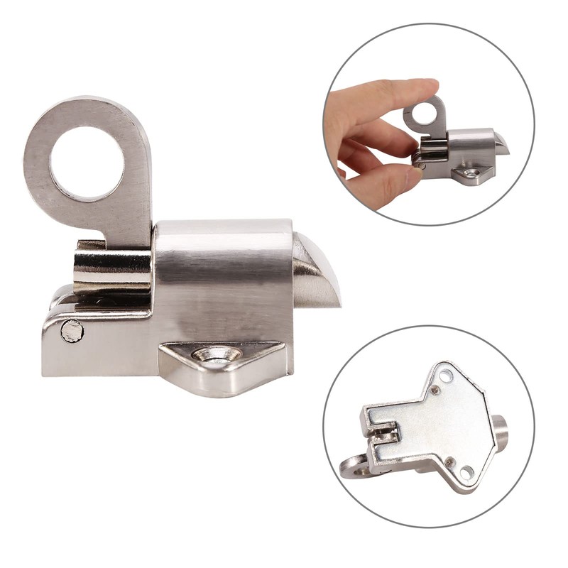 Latch Lock, Zinc Alloy Spring Bounce Lock Security Pull Ring