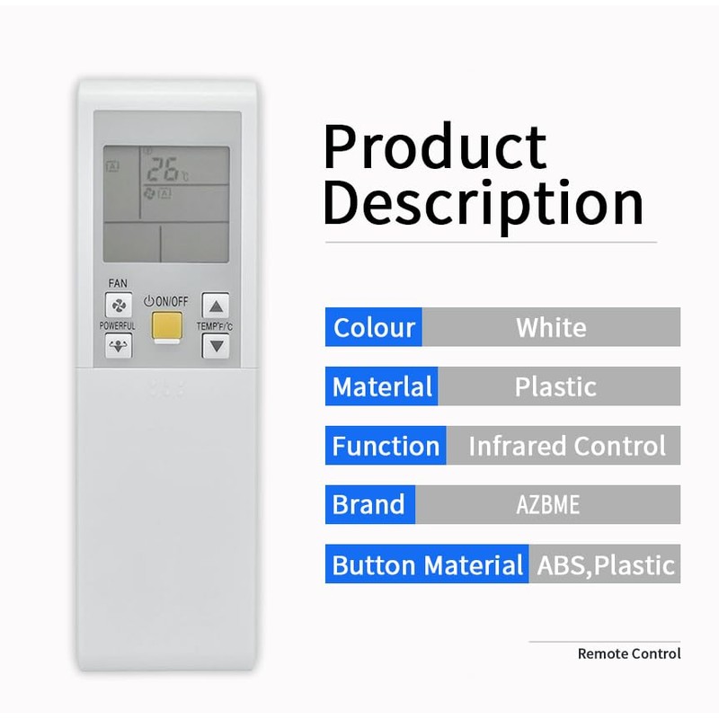 Replacement Remote Control for Daikin AC Air Conditioner ARC452A9 ARC452A10