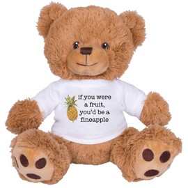 TEESANDTANKYOU Fineapple Pineapple Bear Cute Couple Gift: 8 Inch Brown Teddy Bear Stuffed Animal