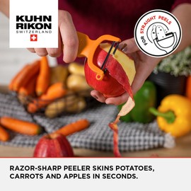 Kuhn Rikon Swiss Peeler, Plastic, Orange