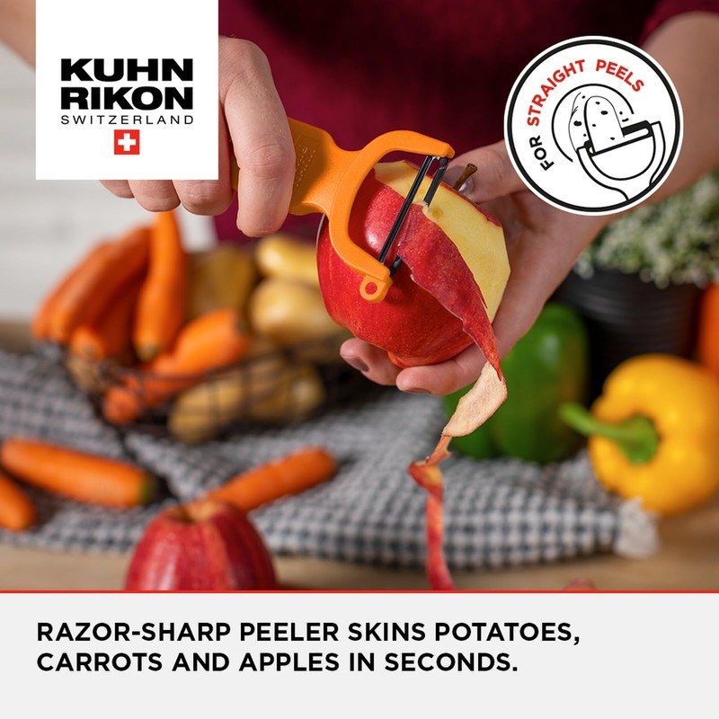 Kuhn Rikon Swiss Peeler, Plastic, Orange