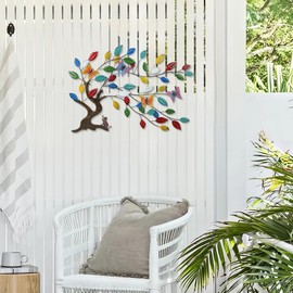 VEWOGARDEN Tree of Life Wall Decor Large Outdoor Metal Hanging Wall Art for Patio Farmhouse Garden Living Room Bedroom Decorations