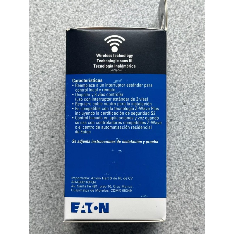 Eaton NEW EATON RF9601DSG Z-Wave Plus Wireless Switch, Silver Granite,