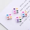 Xeahung 200PCS Acrylic Square Letter Beads Heart Pattern Multicolored 6x6mm