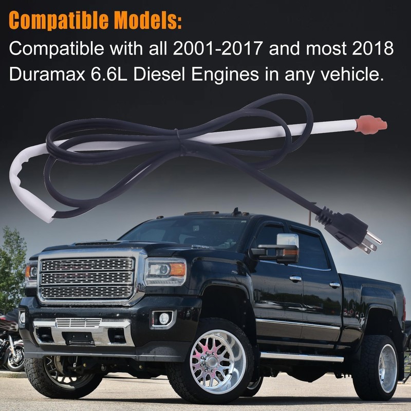 84303149 19301659 Block Heater Cord Compatible with 2001-2018 6.6 L
