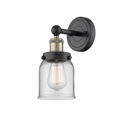 Innovations Lighting Bell - 1 Light Wall Sconce in Industrial Style-10 Inches Tall and 6.5 Inches Wide-Black Antique Brass Finish-Clear Glass