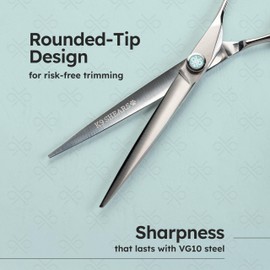 K9 Shears 7" Dog Grooming Scissors – Handcrafted, Ergonomic, VG10 Stainless Steel for Sharper, Tougher, Better Edge Retention, Lightweight Shears with 3D Convex Blade for Dogs and Cats