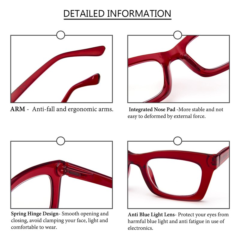 REAVEE 6 Pack Oprah Style Reading Glasses for Women Men