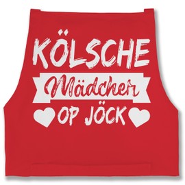 Shirtracer - Apron - Carnival & Fancy Dress - Adults - Kölsche Mädchen cher op Jöck, 2 red