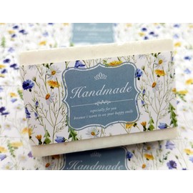 ZZYBIA Wrap Paper Tape for Homemade Soap Bar Handmade Products 20pcs (Horizontal - Daisy)