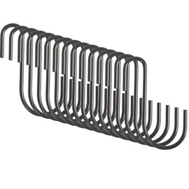 Cozihom 2.4 Inches Black S Hooks for Hanging Kitchen Utensils, Plants, Pots, Clothes, Bird feeders and Decors, Pack of 15
