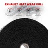 BARTOO 2" x 16' Black Exhaust Heat Wrap Roll for