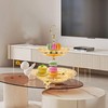 2 Tier Fruit Plate Metal Round Gold Plated Beautiful Cupcake