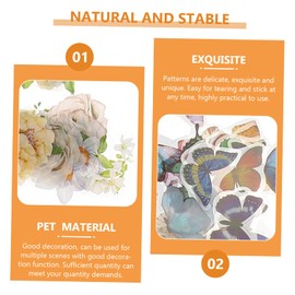 Operitacx Craft Sticker 6 Sets Natural Themed Floral Series Scrapbook Sticker Supplies for Decorative Material