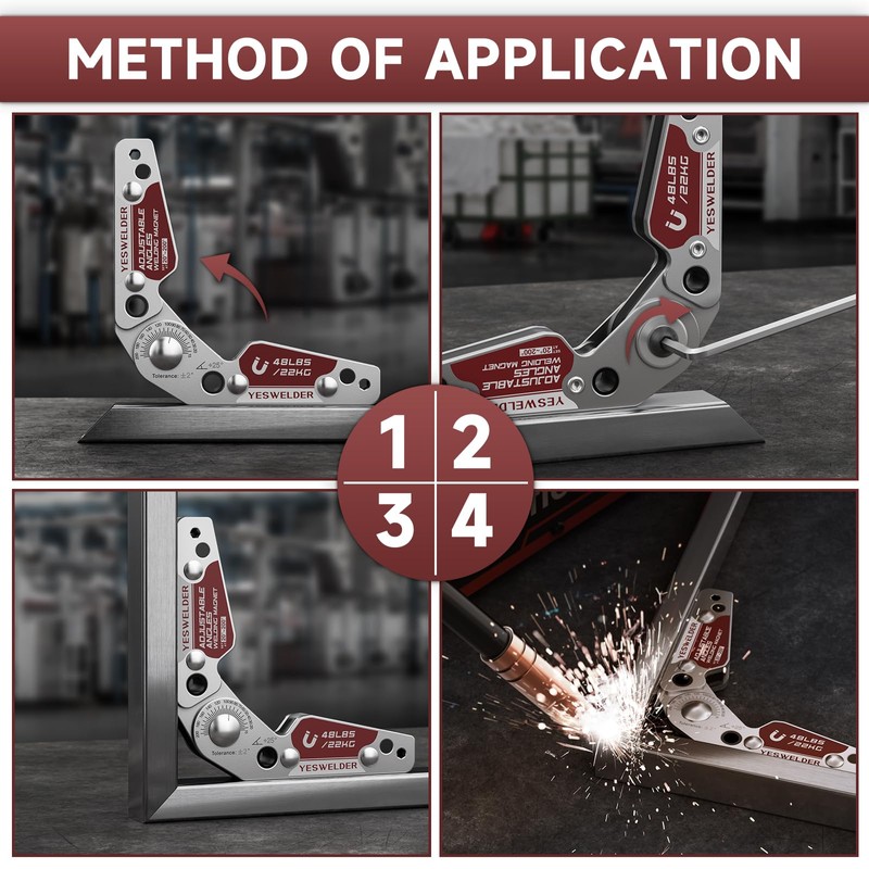 YESWELDER Adjustable Angle Welding Magnet 20-200° Magnetic Welding Holder of