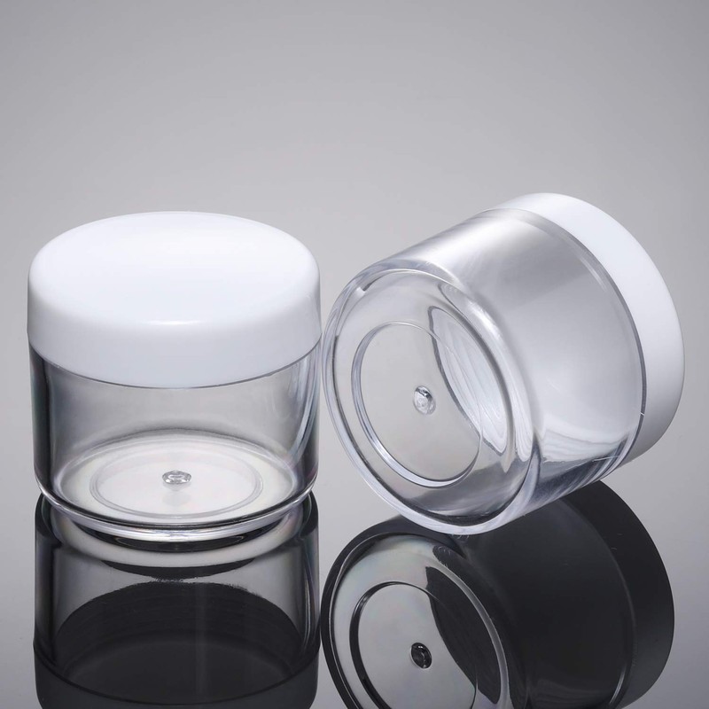 Juego de 20 tarros redondos de plástico para cosméticos con