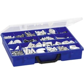 Blue 18-Compartment Polypropylene Organiser Box, Assortment Box